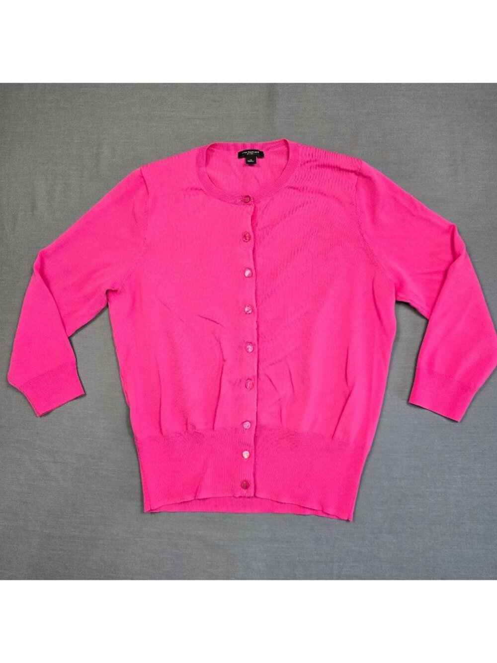 Ann Taylor Womens Small Cardigan Pink Button-Up Knit Sweater Lightweight